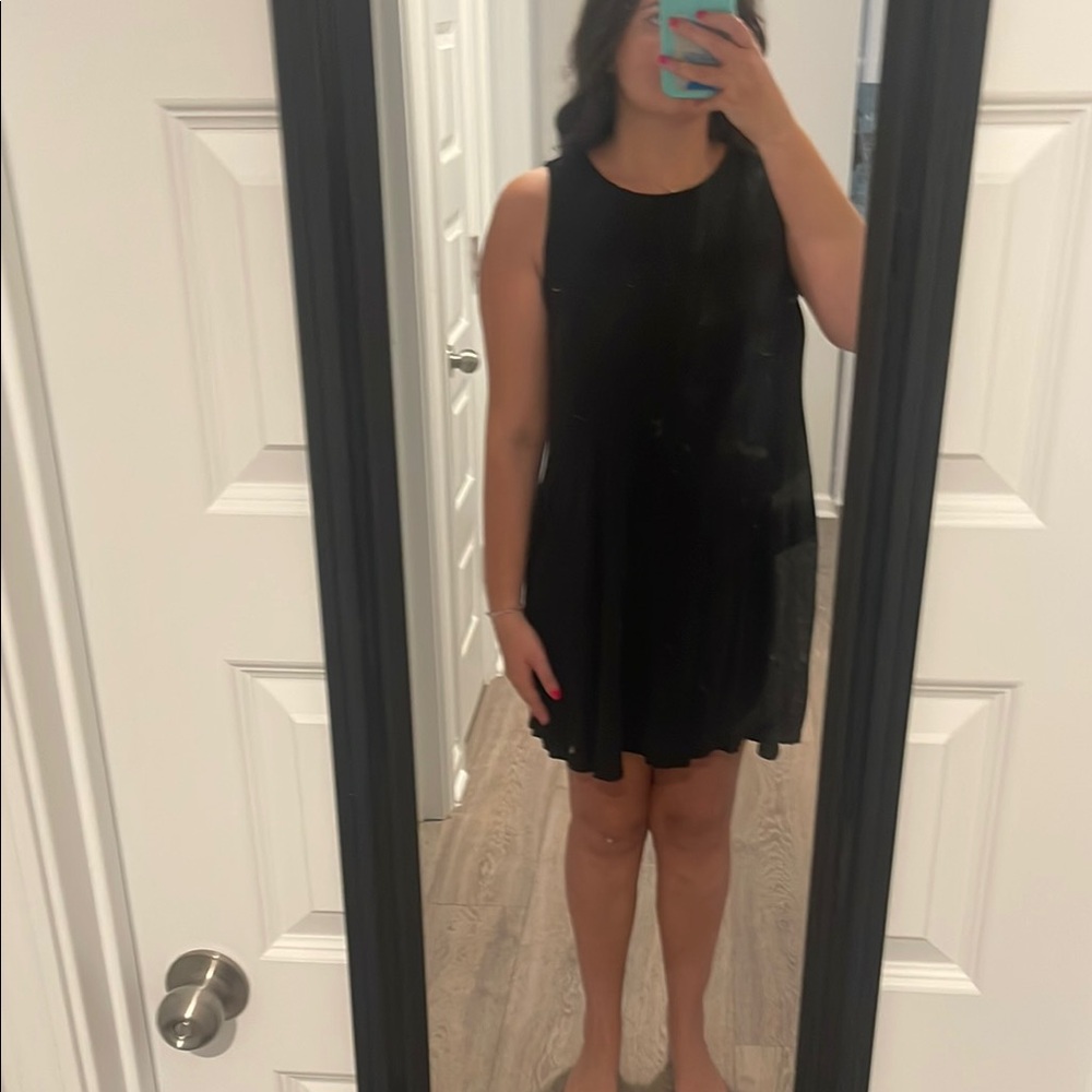 Soft and Stretchy Black Sleeveless Dress WITH POCKETS